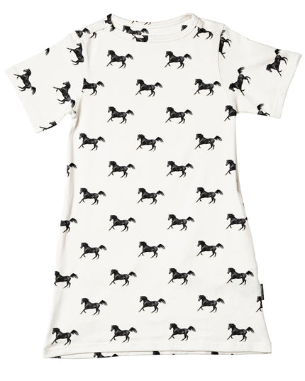 SNURK Black White T-shirt Dress Kids