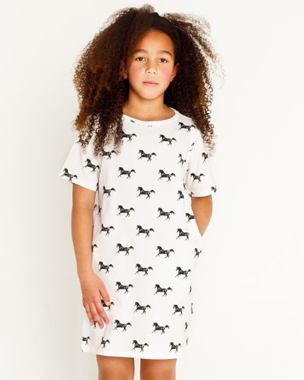 SNURK Black White T-shirt Dress Kids