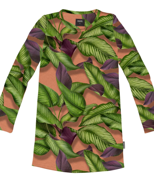 SNURK Fresh Leaves Long Sleeve Dress Women