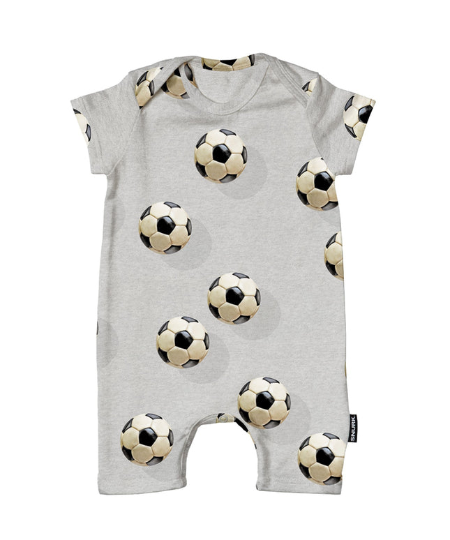 SNURK Fussball Grey Playsuit Babies