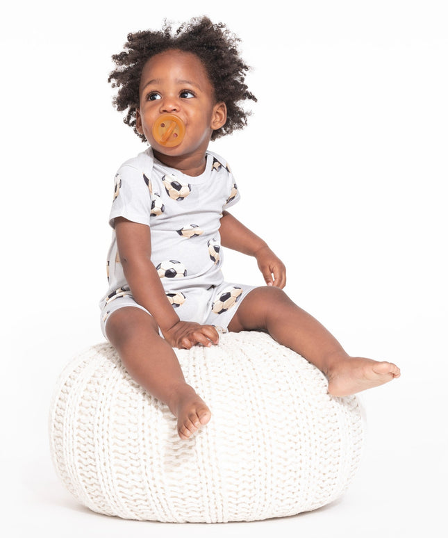 SNURK Fussball Grey Playsuit Babies