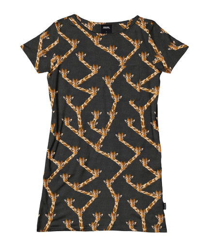 SNURK Giraffe Black T-shirt Dress women