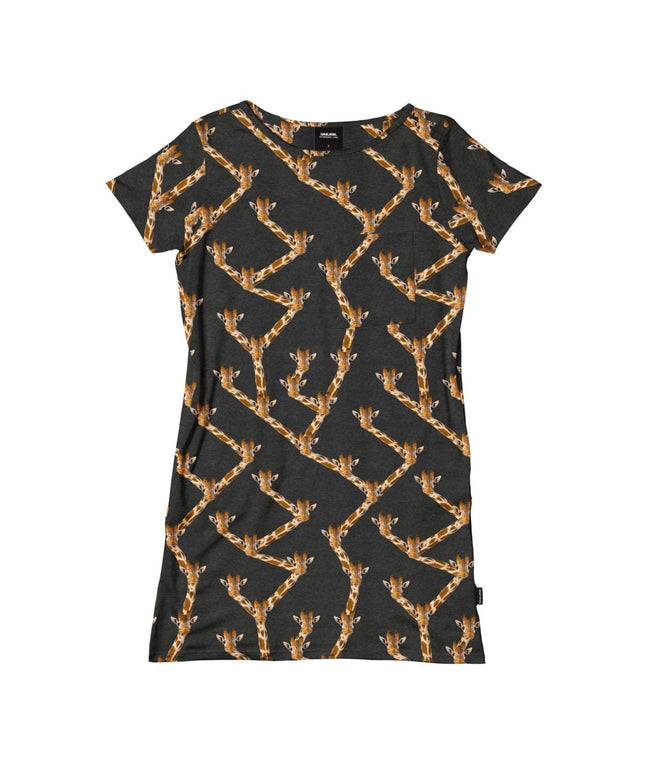 SNURK Giraffe Black T-shirt Dress women
