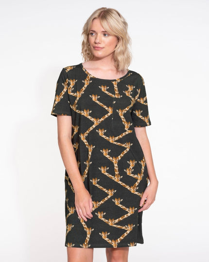 SNURK Giraffe Black T-shirt Dress women