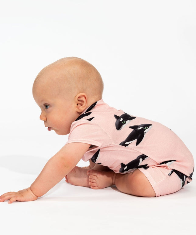 SNURK Orca Pink Playsuit Babies