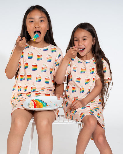 SNURK Rainbow Cake T-shirt Dress Kids