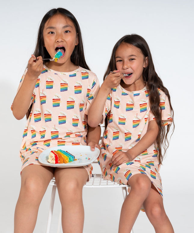 SNURK Rainbow Cake T-shirt Dress Kids