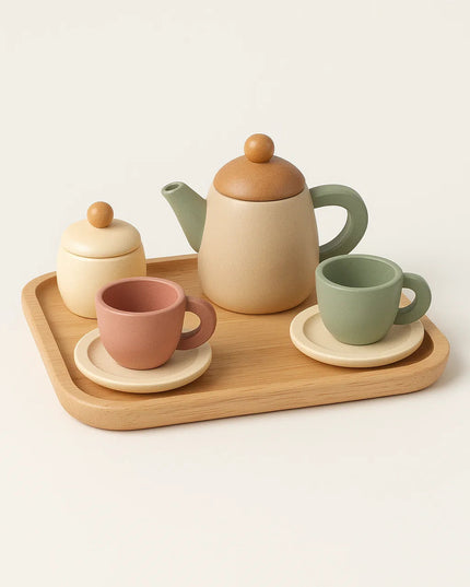Mini Wooden Tea Set