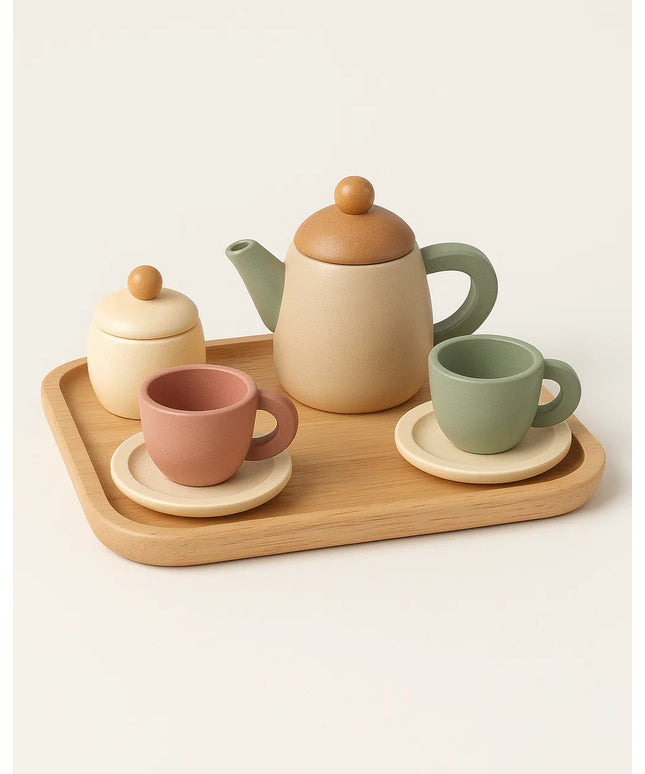 Mini Wooden Tea Set