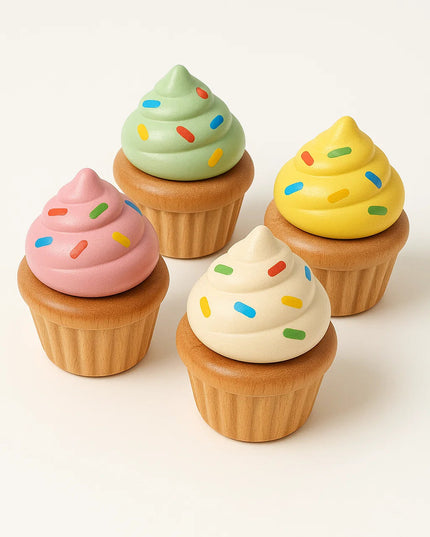 Wooden Cupcake Set