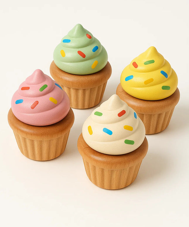 Wooden Cupcake Set