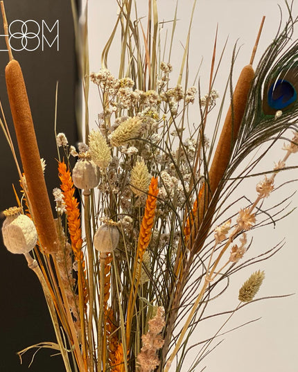 Dried Flowers Bouquet - Orange Peacock