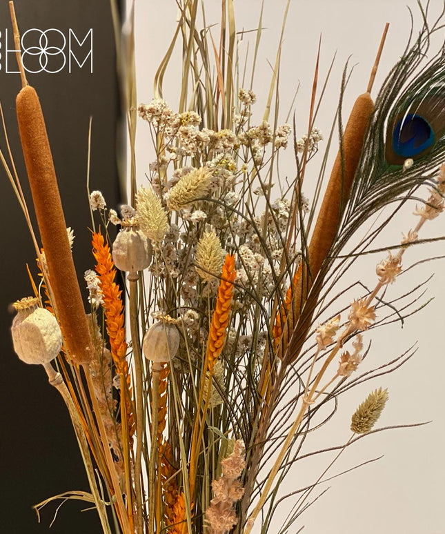 Dried Flowers Bouquet - Orange Peacock