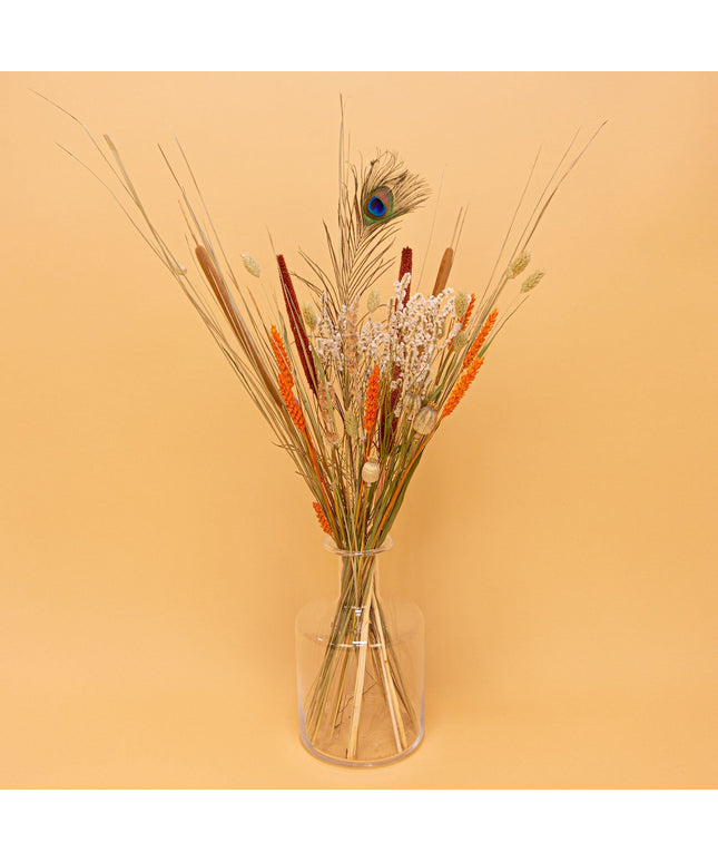 Dried Flowers Bouquet - Orange Peacock