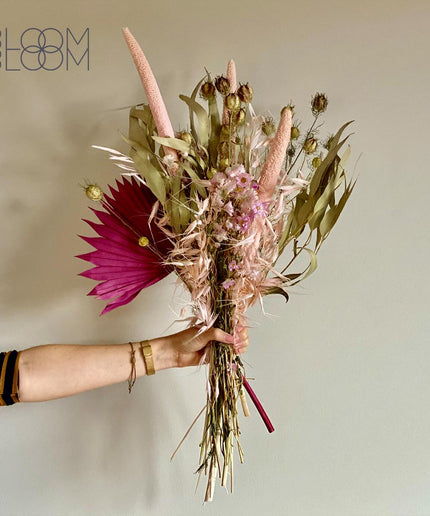 Dried Flowers Bouquet Pink Romance