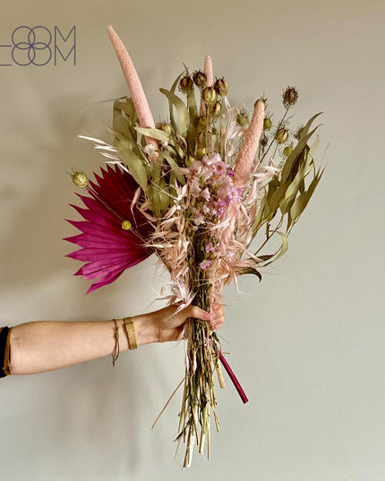 Dried Flowers Bouquet Pink Romance