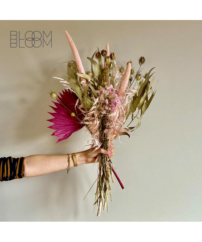 Dried Flowers Bouquet Pink Romance