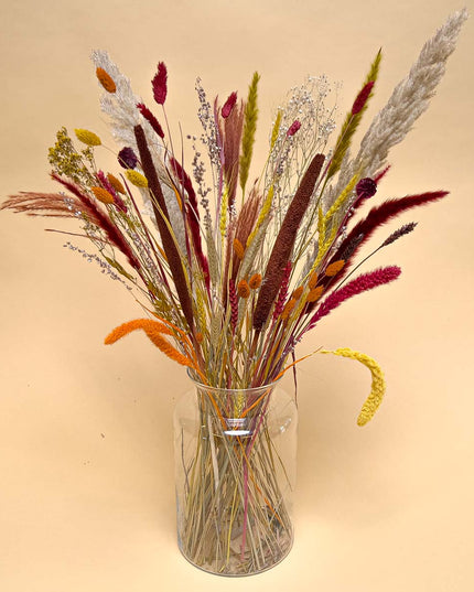 Dried Flowers Bouquet - Natural Red