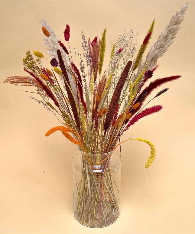 Dried Flowers Bouquet - Natural Red