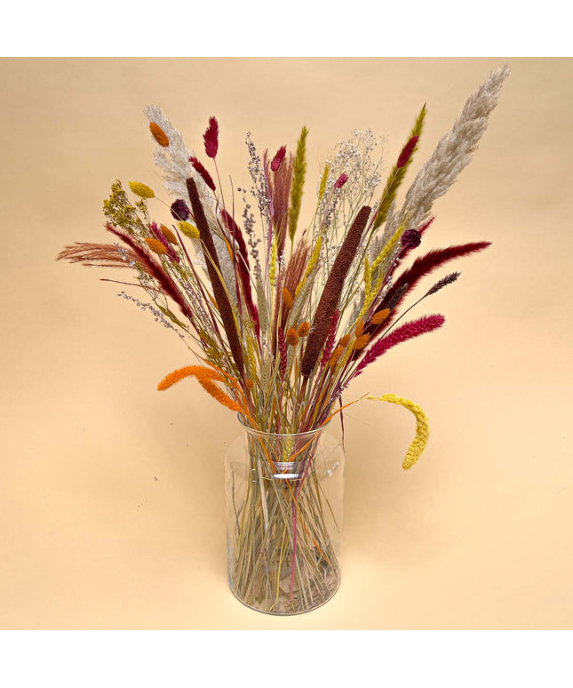 Dried Flowers Bouquet - Natural Red