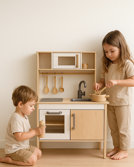 Wooden Kitchen Set - Spacious Lifestyle Shot