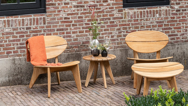 Durban loungestoel met hocker