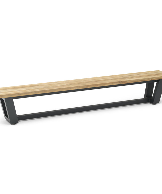 George teak tuintafel en teak tuinbank met Norden teak dining stoel